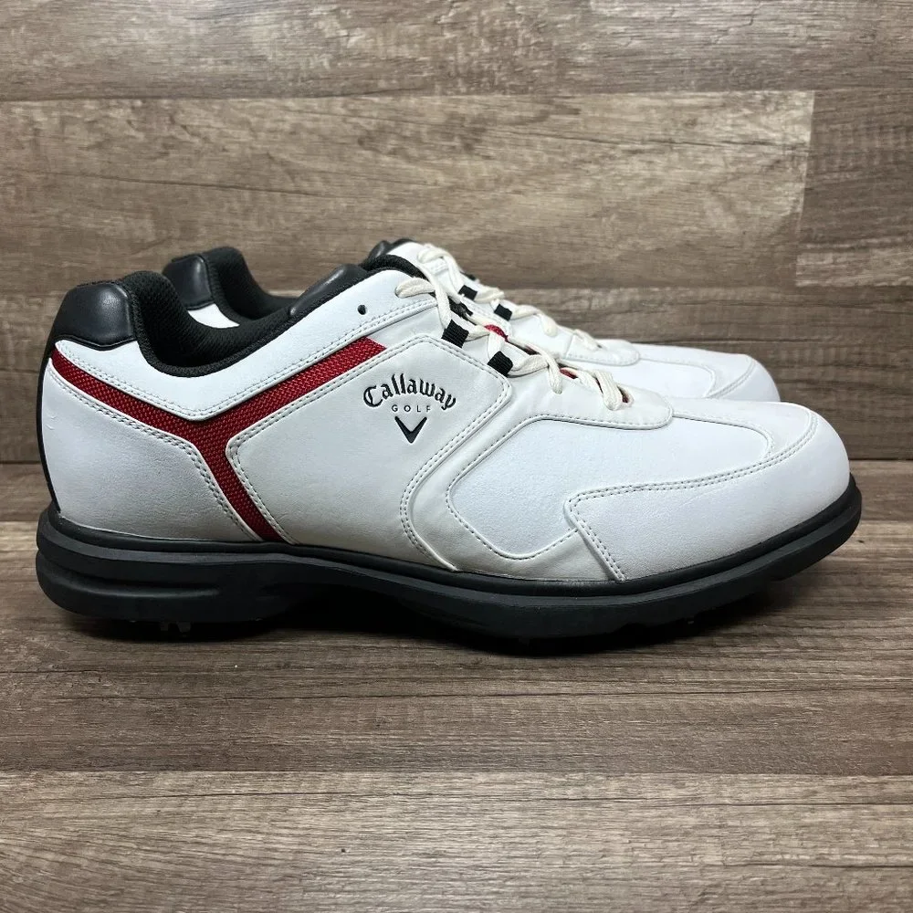Callaway Leather Sport Era White Black Mens US Size 13 EU 47 M221-21 Golf Spikes